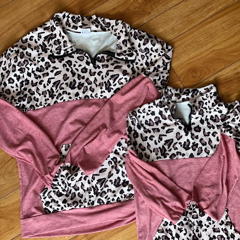 Matching Mom & Daughter Pink Leopard Shirts